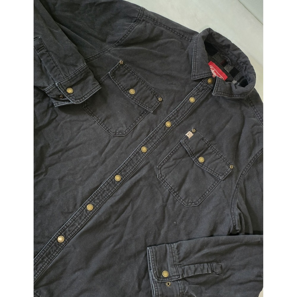 Coleman Mens Large Fleece lined Plaid Durable Canvas Workwear Jacket in Black